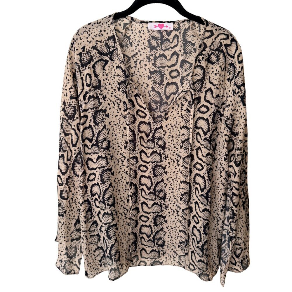 Buddy Love, long-sleeved, V-neck, blouse, M